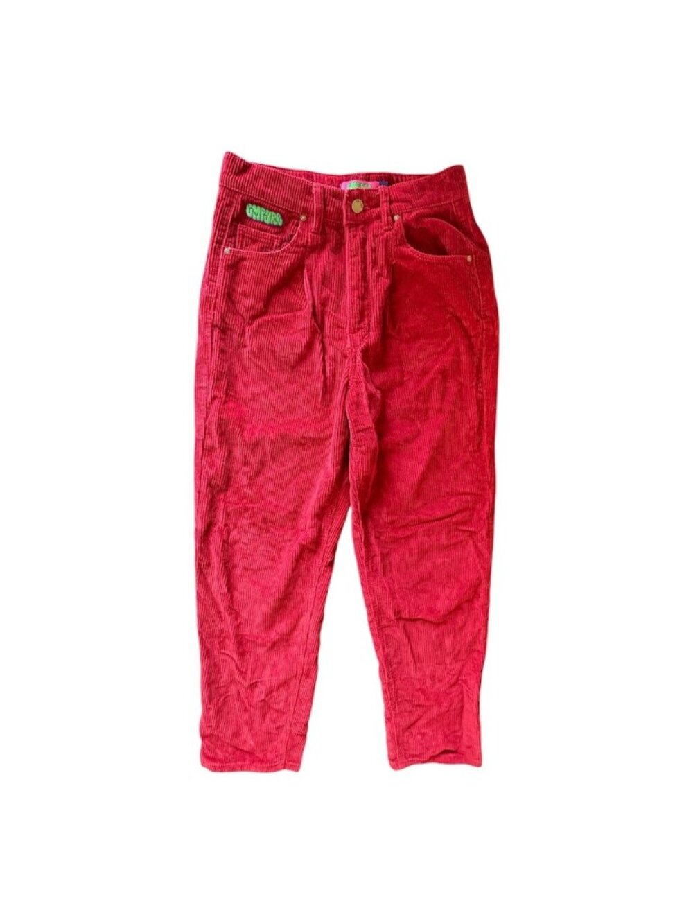 Empyre Tori Baggy Fit Corduroy Pants Red High Rise Skater Streetwear Y2K Medium